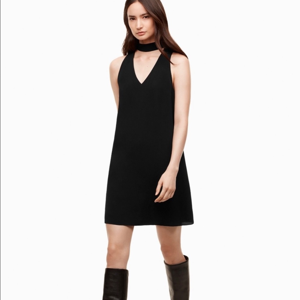 Aritzia Wilfred Ethere Choker dress in black